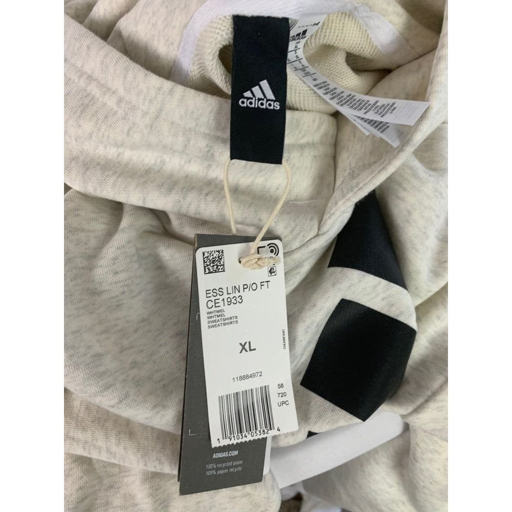 XL Adidas Men's New Pullover Sweatshirt Hoodie Gray Heathered Knit - Picture 7 of 8
